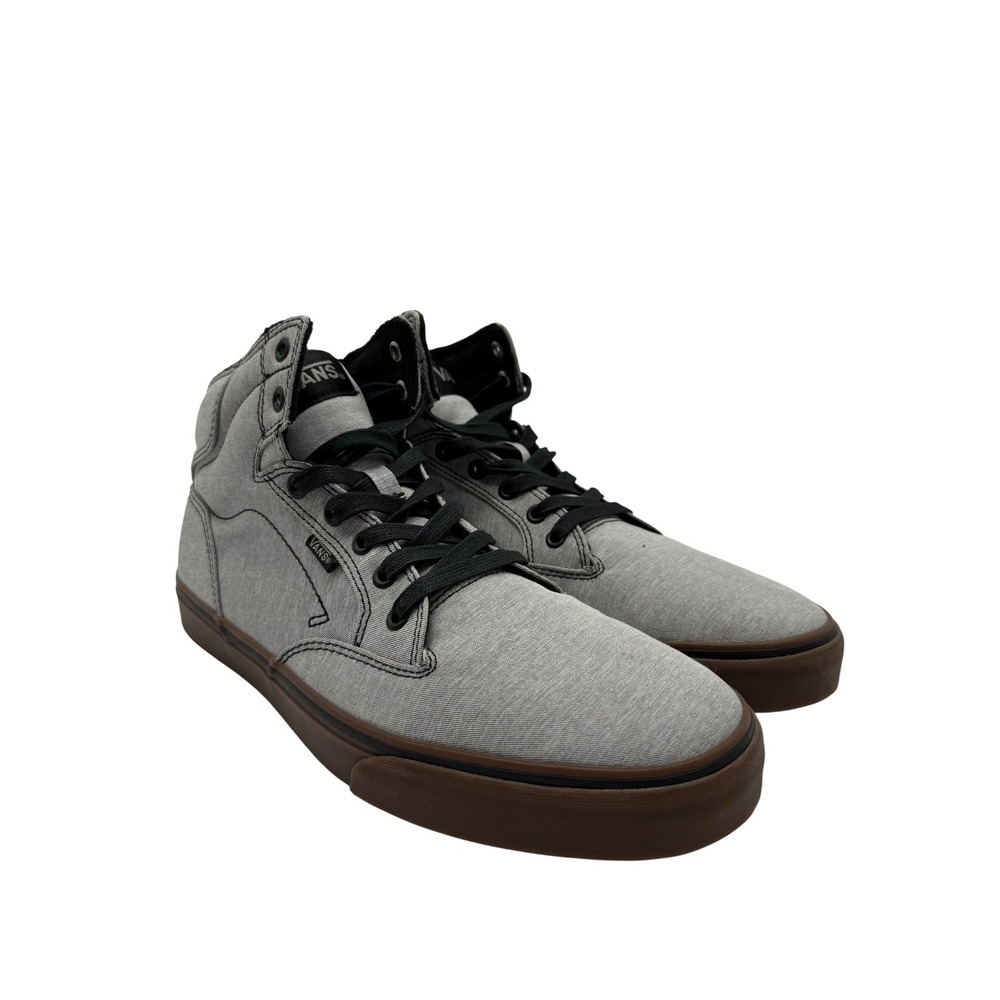 Vans High Top Sneakers Mens 11.5 Gray Excellent Heathered Gum Sole Skate Shoes - Picture 3 of 9
